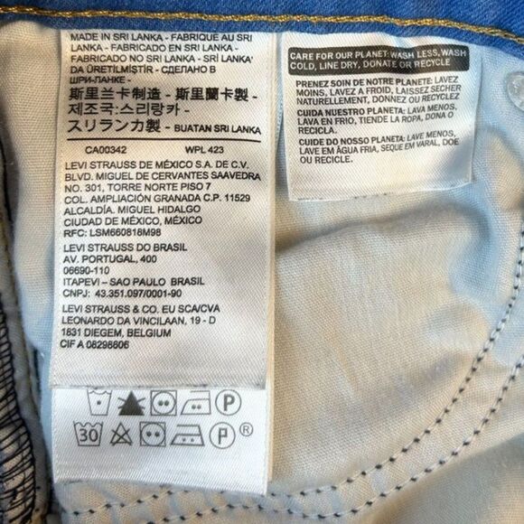 Levis 721 Jeans Wm's 29 Medium Blue High Rise Skinny Distressed Jeans - Picture 7 of 10